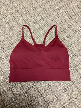 PINK Sport Victoria’s Secret Burgundy Seamless V-Neck Padded Bralette * Size XS